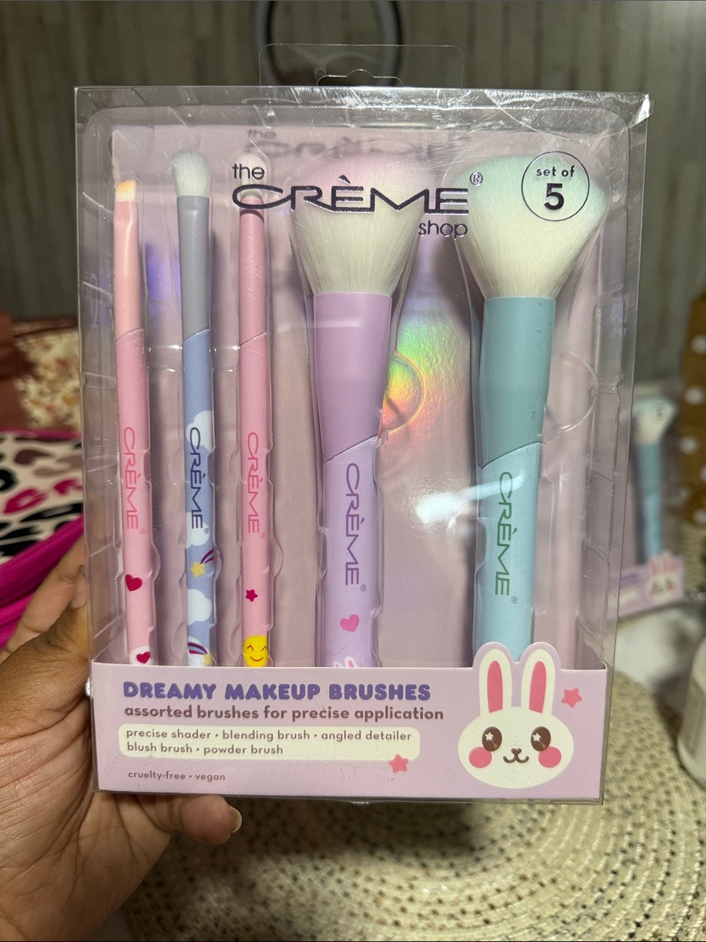 The Crème Shop Dreamy Makeup Brush Set - Pastel Pink & Blue (Set of 5)